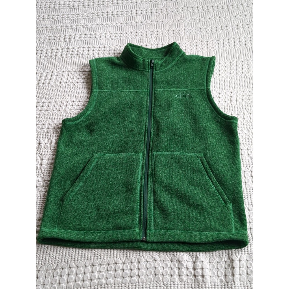 Stio Wilcox Fleece Vest Green Size Medium Full Zip Outdoors Men's